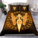 Ligerking Bedding Set Gold Spear Of The God Odin - Gungnir And Two Gold Ravens A27