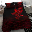 Ligerking Bedding Set - The Raven Of Odin Rune, Red A27