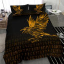 Ligerking Bedding Set - The Raven Of Odin Rune, Gold A27