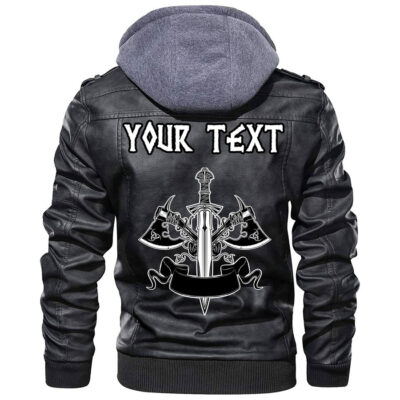 (Custom) Ligerking - Axe With Roses Leather Jacket A35
