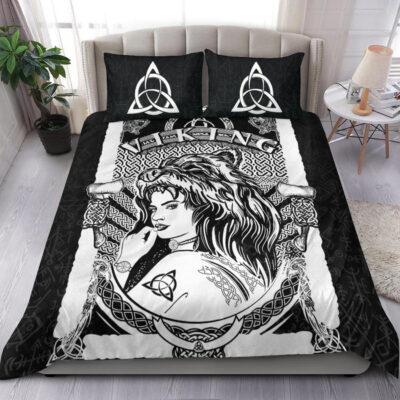 Ligerking Bedding Set - Barbarian Woman Warrior In Skin Of Bear A35