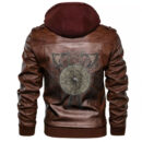 Ligerking - Battle Axes And Shield Leather Jacket A35