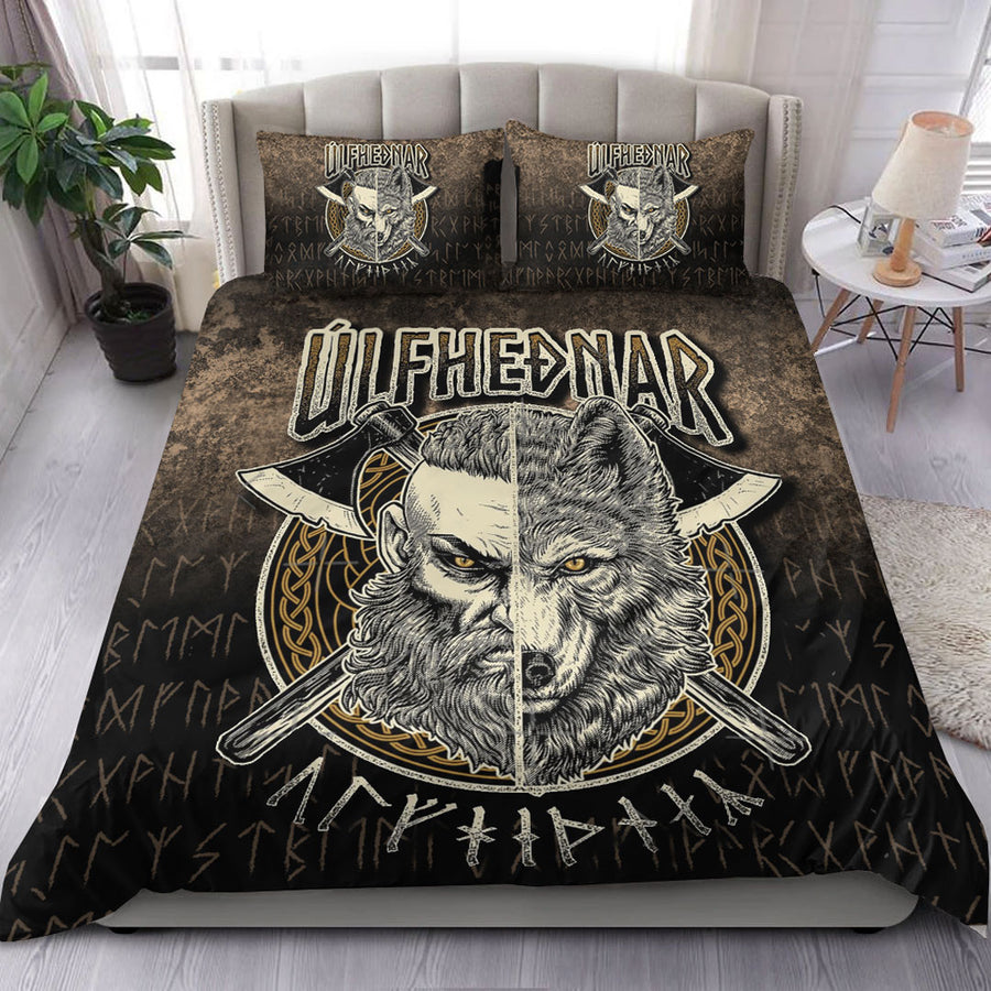 Ligerking Bedding Set - Norse Viking Wolf Ulfhednar Pagan Warrior Ulfhedinn Bedding Set A7