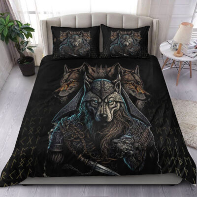 Ligerking Bedding Set - Viking Wolf Warriors 3D Bedding Set A35