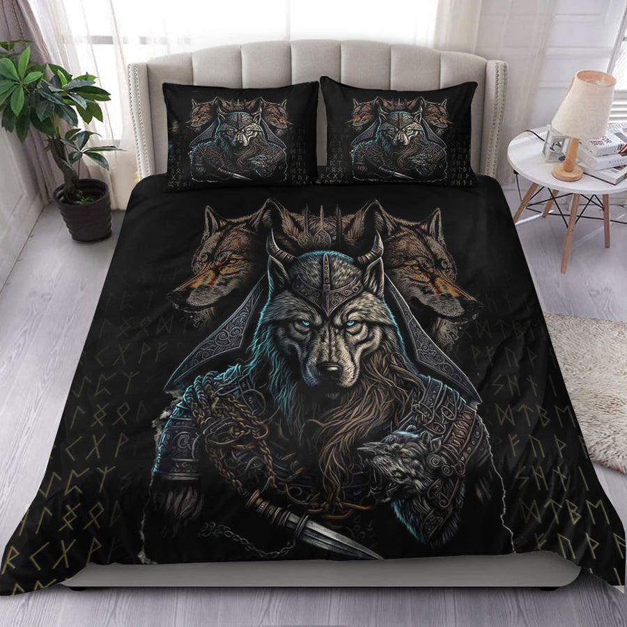 Ligerking Bedding Set - Viking Wolf Warriors 3D Bedding Set A35