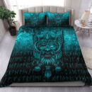 Ligerking Bedding Set - Viking Odin Allfather In Asgard - Cyan Version Bedding Set A7