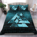Ligerking Bedding Set - Huginn Muninn Ravens from Odin Viking - Cyan Version Bedding Set A7