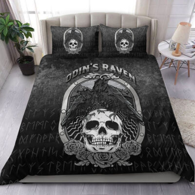 Ligerking Bedding Set -Odins Raven Norse Mythology Ravens Midgard Birds Crow Bedding Set A7