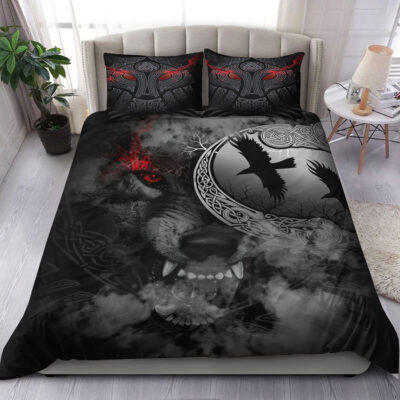 Ligerking Bedding Set - Angry Moon Wolf Bedding Set A31