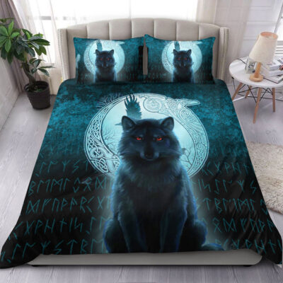 Ligerking Bedding Set - Fenrir Viking Wolf - Cyan Version Bedding Set A7