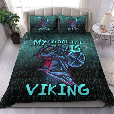 Ligerking Bedding Set - Blood Type Viking Axe Warrior Valhalla Bedding Set A7