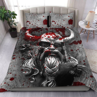 Ligerking Bedding Set - Raven Viking Odin Blood Bedding Set A95