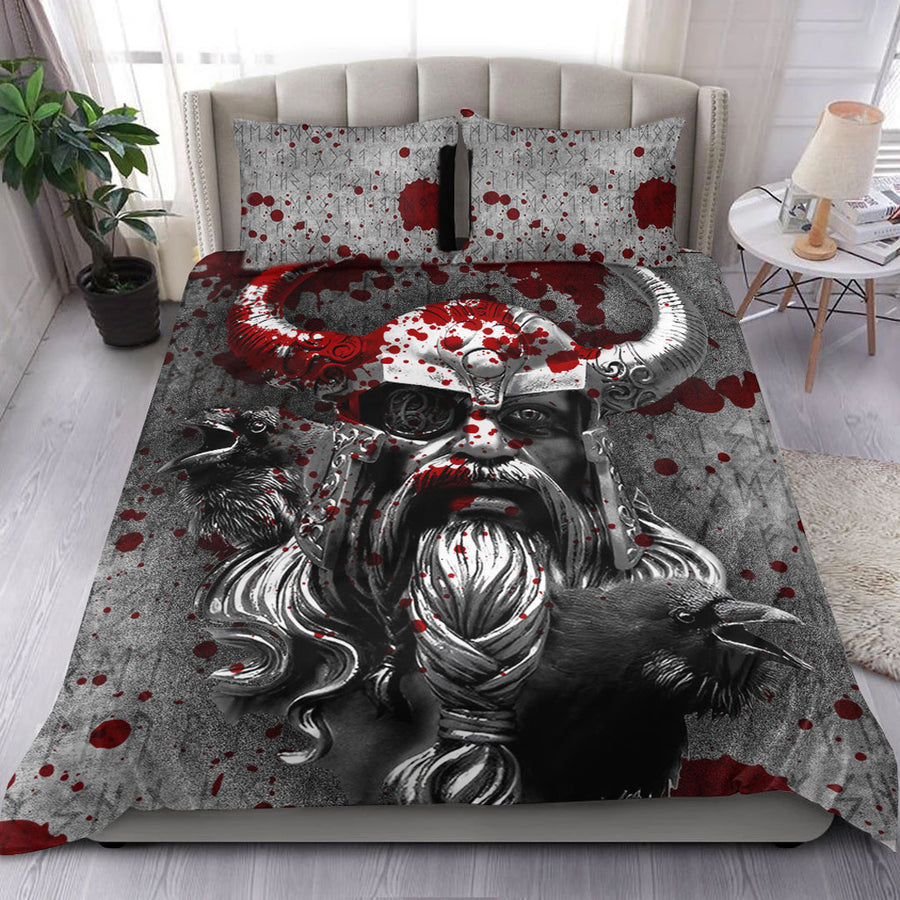 Ligerking Bedding Set - Raven Viking Odin Blood Bedding Set A95