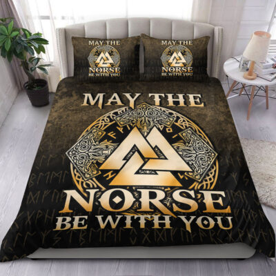 Ligerking Bedding Set - May The Norse Be With You Viking - Gold Version Bedding Set A7