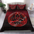 Ligerking Bedding Set - Vegvisir Nordic Viking Rune - Red Version Bedding Set A7