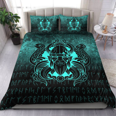 Ligerking Bedding Set - Nordic Warrior Valhalla Norse - Cyan Version Bedding Set A7