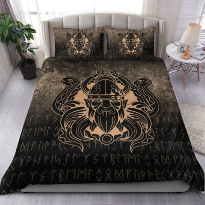 Ligerking Bedding Set - Nordic Warrior Valhalla Norse - Gold Version Bedding Set A7