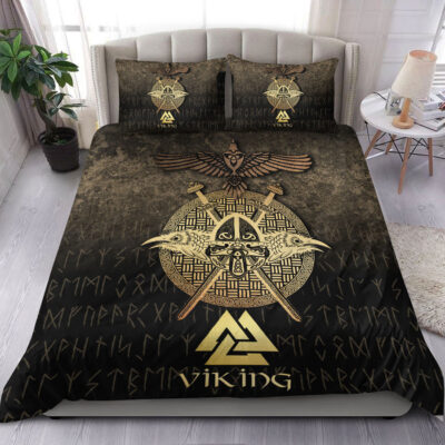 Ligerking Bedding Set - Vikings Golden Raven Bedding Set A7