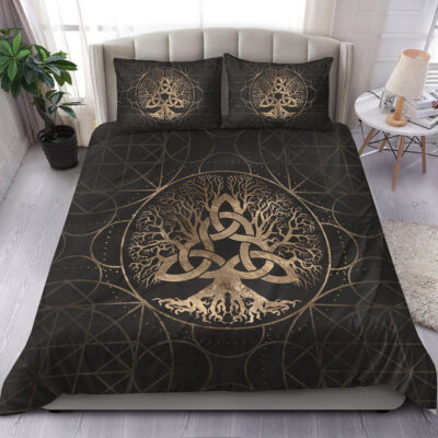 Ligerking Bedding Set - Tree of Life Yggdrasil with Triquetra Bedding Set A7