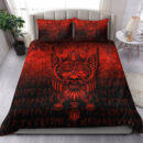 Ligerking Bedding Set - Viking Odin Allfather In Asgard - Red Version Bedding Set A7