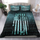 Ligerking Bedding Set - USA Flag Viking Cool American Norsemen - Cyan Version Bedding Set A7