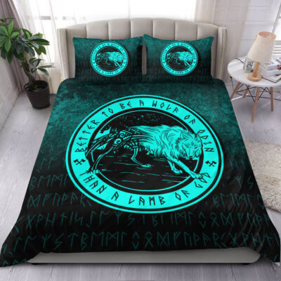 Ligerking Bedding Set - Wolf Of Odin - Cyan Version Bedding Set A7