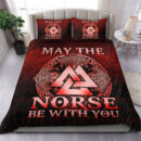 Ligerking Bedding Set - May The Norse Be With You Viking - Red Version Bedding Set A7