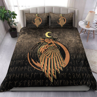 Ligerking Bedding Set - Raven Viking Warrior Valhalla Norse Bedding Set A7