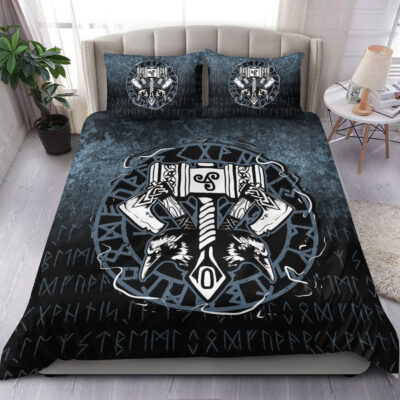 Ligerking Bedding Set - Celtic Huginn And Muninn Raven Viking Bedding Set A7