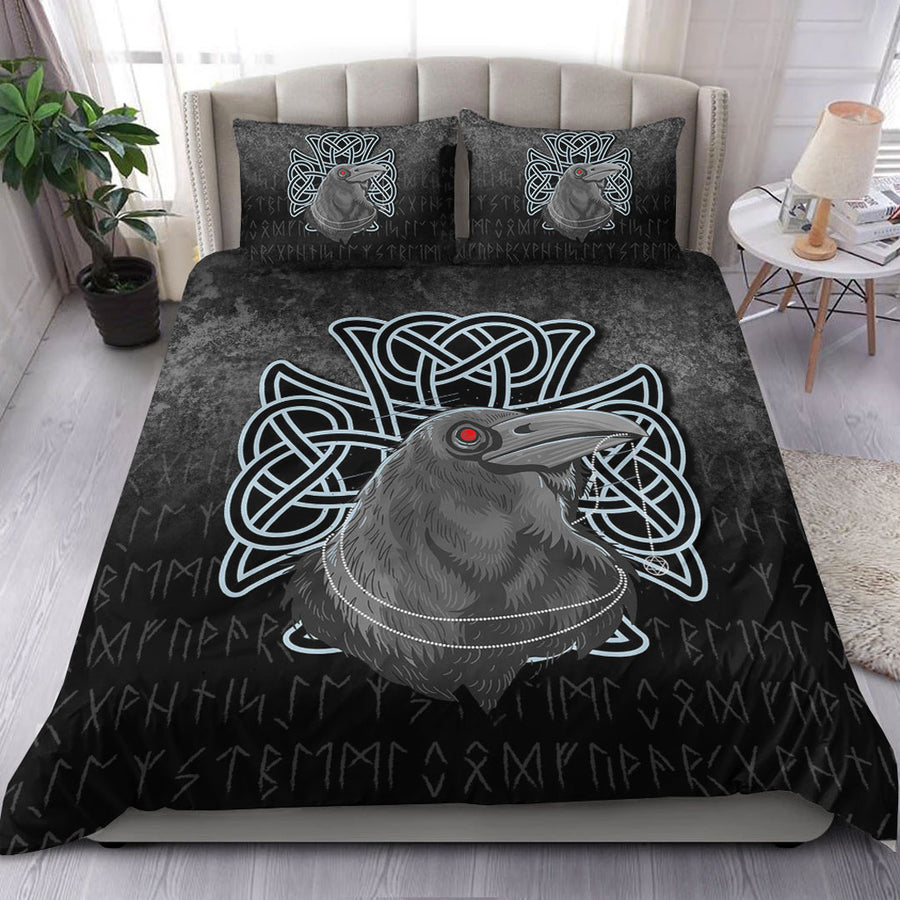 Ligerking Bedding Set - Raven Viking Warrior Norse Bedding Set A7