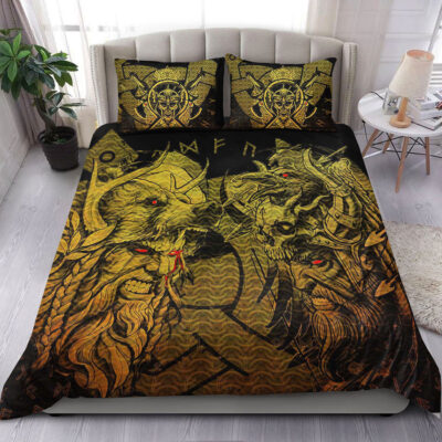 Ligerking Bedding Set - Norse Warrior Berserker Gold Bedding Set A94