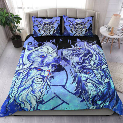 Ligerking Bedding Set - Norse Warrior Berserker Blue Bedding Set A94