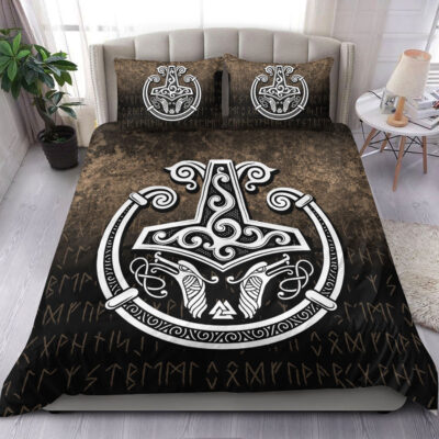 Ligerking Bedding Set -Thors-Hammer-Mjolnir-Viking-Torc-Norse-Pagan Bedding Set A7