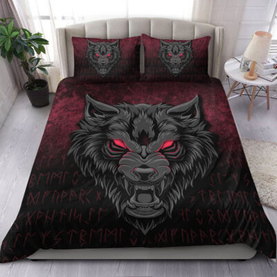 Ligerking Bedding Set -Fenrir-Wolf---Viking-Symbol---Norse-Mythologie Bedding Set A7