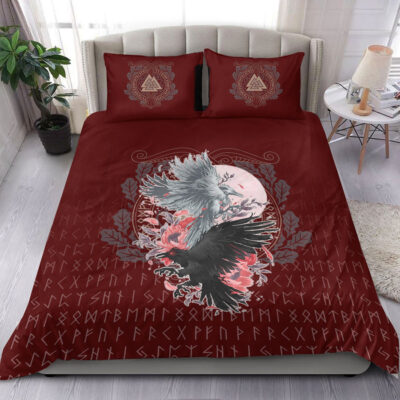 Ligerking Bedding Set - Raven Black and White Red Yggdrasil HS Bedding Set A35