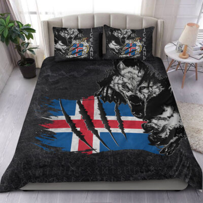 Ligerking Bedding Set - Iceland Wolf Viking Bedding Set A95