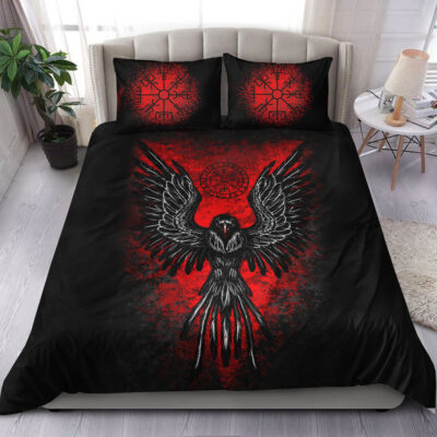 Ligerking Bedding Set - Vegvisir Raven Blood Bedding Set A35
