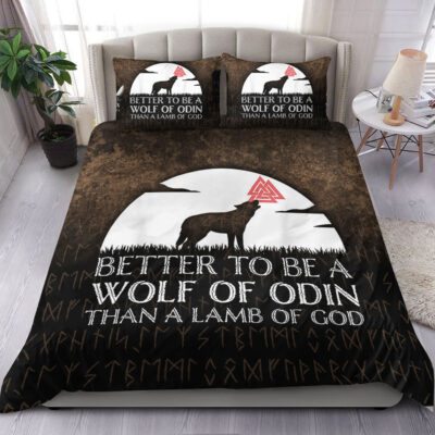 Ligerking Bedding Set - Better To Be A Wolf Of Odin Than A Lamb Of God Bedding Set A7