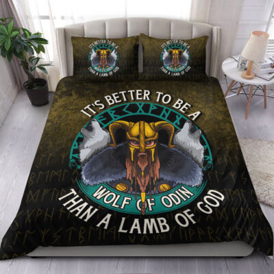 Ligerking Bedding Set - Its Better To Be A Wolf Of Odin Than A Lamb Of God Bedding Set A7