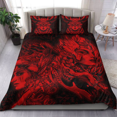 Ligerking Bedding Set - Valkyries And Bear Raven Red Tree Cletic Bedding Set A95