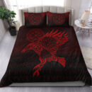 Ligerking Bedding Set - Raven Vegvisir Tattoo - Red Version Bedding Set A7