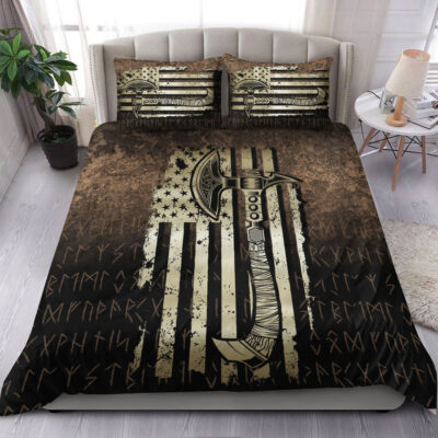 Ligerking Bedding Set - USA Flag Viking Cool American Norsemen Bedding Set A7