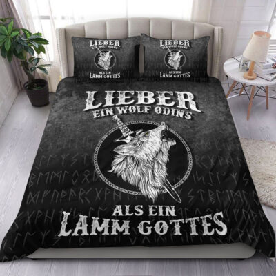 Ligerking Bedding Set - Lieber Ein Wolf Odins Als Ein Lamm Gottes Bedding Set A7