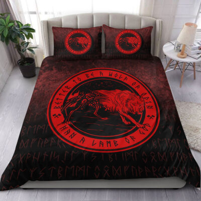 Ligerking Bedding Set - Wolf Of Odin - Red Version Bedding Set A7