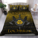 Ligerking Bedding Set - Ragnar Lothbrok - Ragnar Lodbrok - Viking Warrior - Gold Version Bedding Set A7