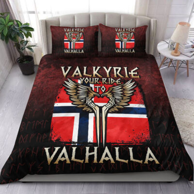 Ligerking Bedding Set - Valkyrie Your Ride to Valhalla Norway Bedding Set A7