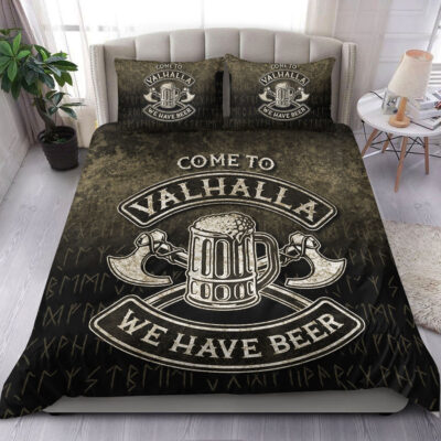 Ligerking Bedding Set - Cute Victory Or Valhalla Shield Maiden Norse Viking Warrior Bedding Set A7