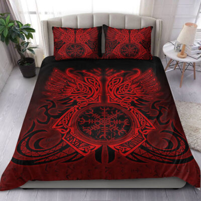 Ligerking Bedding Set - Two Raven Cletic Red Bedding Set A95
