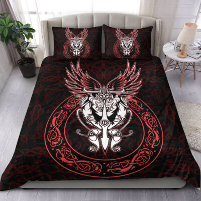 Ligerking Bedding Set -OdinWing Viking Red Bedding Set A95