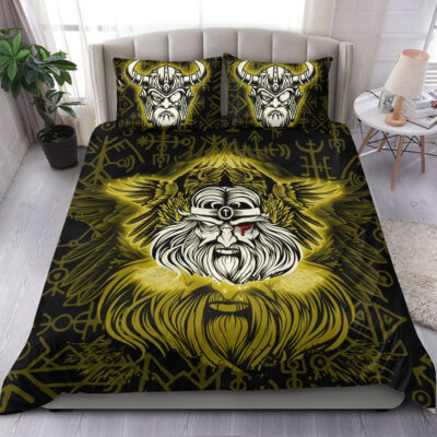 Ligerking Bedding Set -Viking Odin Gold Bedding Set A95